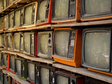 Kazık eski retro Tv bachground Desen duvar