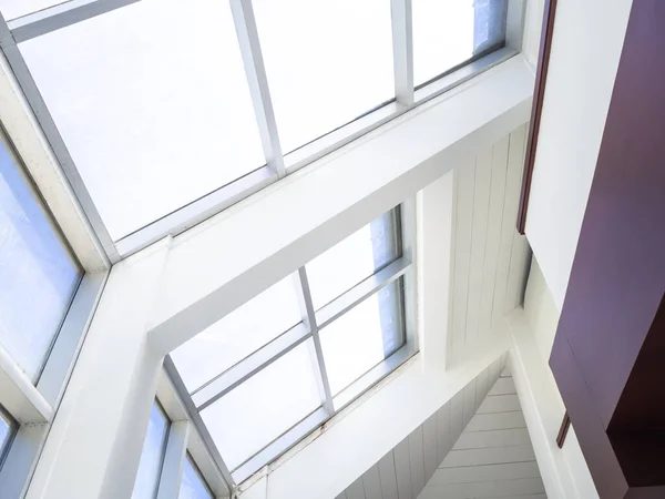 High Tech Architektur Hintergrundbild Interne Struktur Des Glasdaches — Stockfoto
