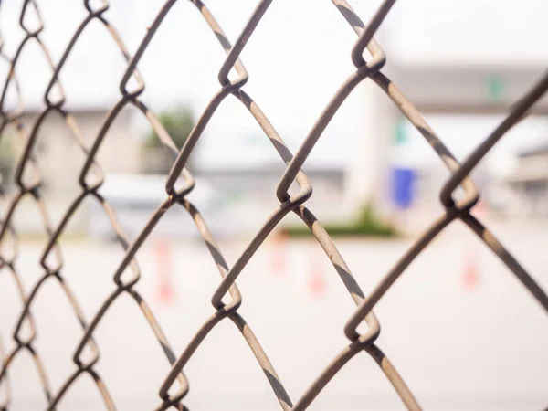 Wire Fencing Each Other Line Road — Stock Photo, Image
