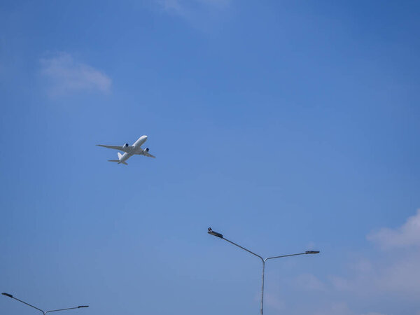 Airplane in the  sky and cloud for blackground