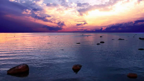 Viaje Verano Puesta Sol Balneario Vacaciones Romántica Puesta Sol Rosa — Foto de Stock