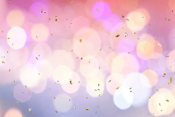 Romantische Vakantie Wazig Kleurrijke Achtergrond Met Gouden Elementen Bloemen Bloemblaadje — Stockfoto