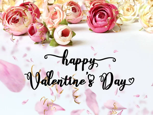 Feliz Tarjeta Felicitaciones San Valentín Saludos Del Día Las Mujeres — Foto de Stock