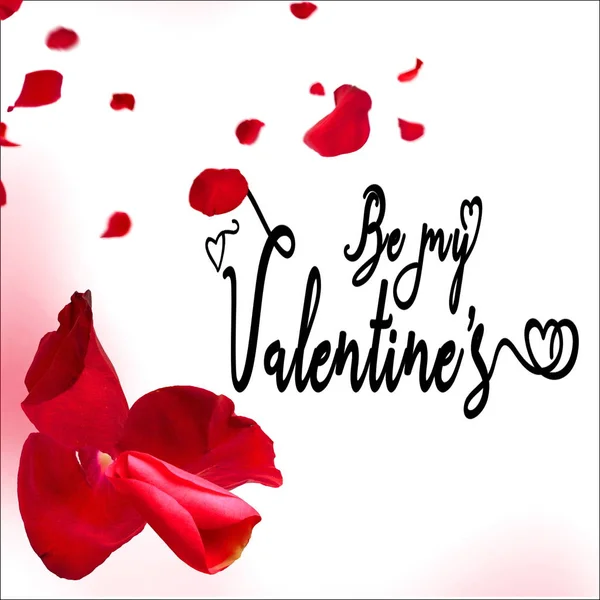 Glücklich Valentinstag Grüße Freundschaft Liebe Beste Wünsche Grußkarte Wünsche Zitate — Stockfoto