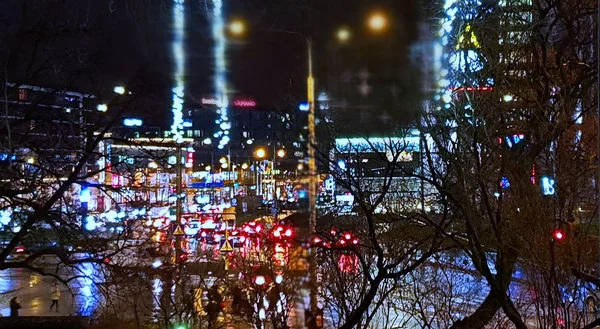 Tallinn Kış Tatili Avrupa Noel Pazar Yeri Noel Ağacı Işıklandırması — Stok fotoğraf