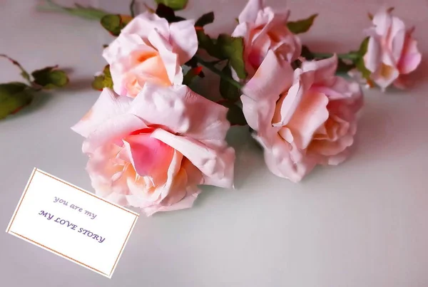 Hermosas Flores Rosas Primavera San Valentín Día Mujer Boda Fondo — Foto de Stock