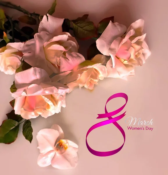 Beautiful Flowers Spring Roses Valentine Women Day Wedding Background Roses — 스톡 사진