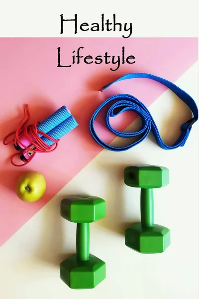 Sport Fitness Training Exercise Equipment Sport Still Life Healthy Lifestyle — 스톡 사진