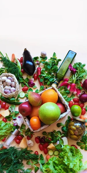 Légumes Fruits Nature Morte Paprika Rouge Olive Verte Poivron Doux — Photo