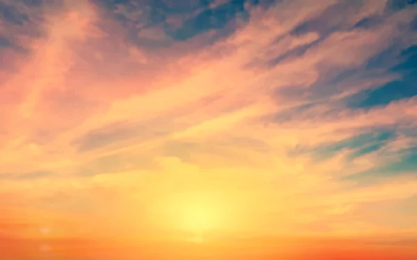 Zonsondergang Achtergrond Mooie Zon Hemel Zonlicht Avond Wolken Skyline Natuur — Stockfoto