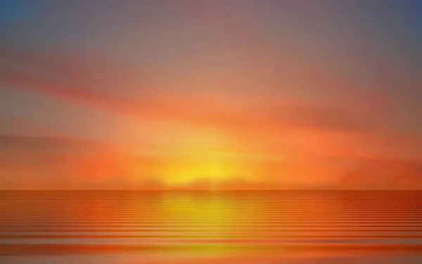 Pembe Deniz Günbatımı Yaz Akşamı Bulutlu Gökyüzünde Deniz Suyu Yansıması — Stok fotoğraf