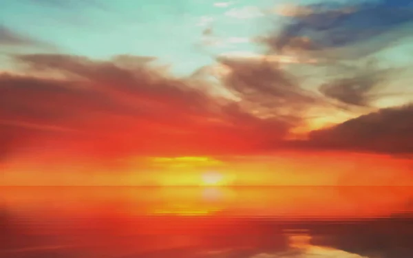 점없는 바닷속 하늘에 분홍빛 바다의 태양빛은 아름다운 풍경을 그리며 내려갑니다 — 스톡 사진