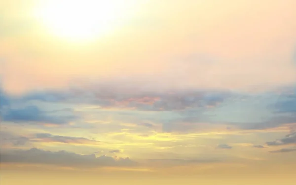 Sunset Background Sun Blue Sky Sunlight Sea Fluffy Clouds Skyline — Stock Photo, Image