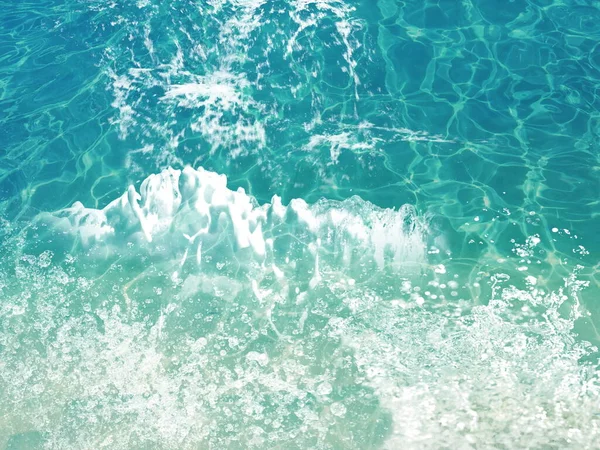 Blauw Groene Zee Met Watergolf Plons Natuur Achtergrond Template — Stockfoto