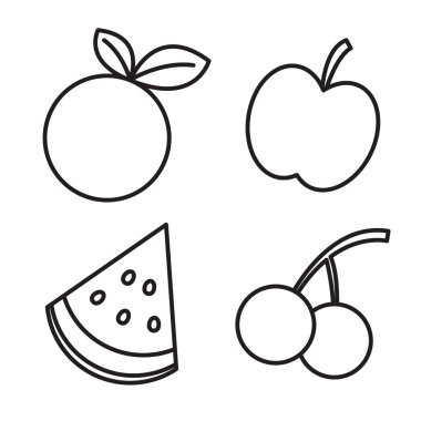 Çocuk boyama kitabı için meyve grafiği