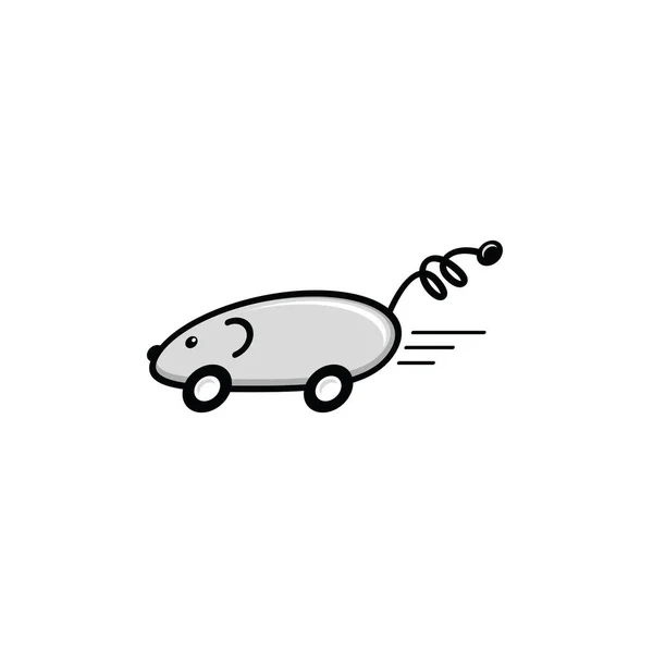 Illustration Conception Graphique Vectorielle Rat Robot Avec Des Roues Sur — Image vectorielle