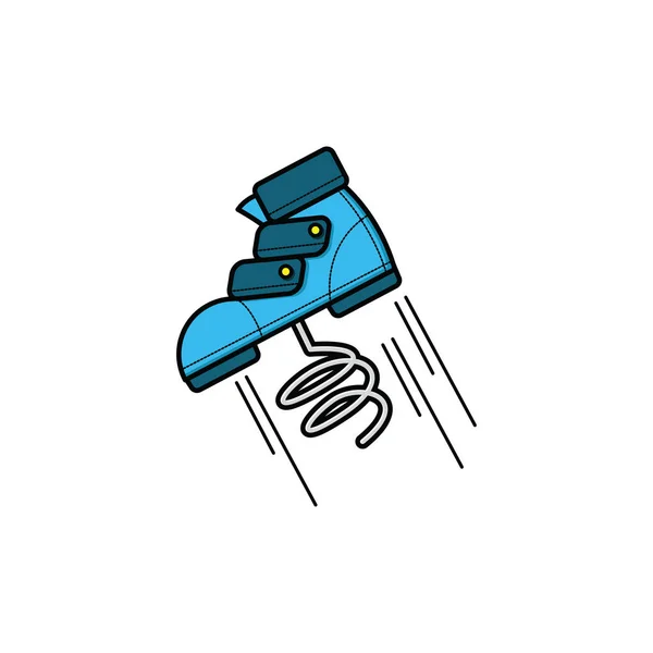 Ilustracja Wektorowa Grafika Buta Sprężyną Idealny Sklepu Obuwniczego Logo Mody — Wektor stockowy