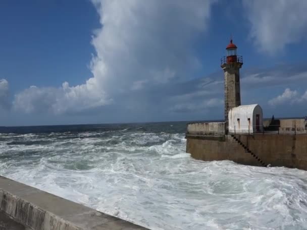 Farol de Felgueiras, Porto, Portugal — Vídeo de Stock
