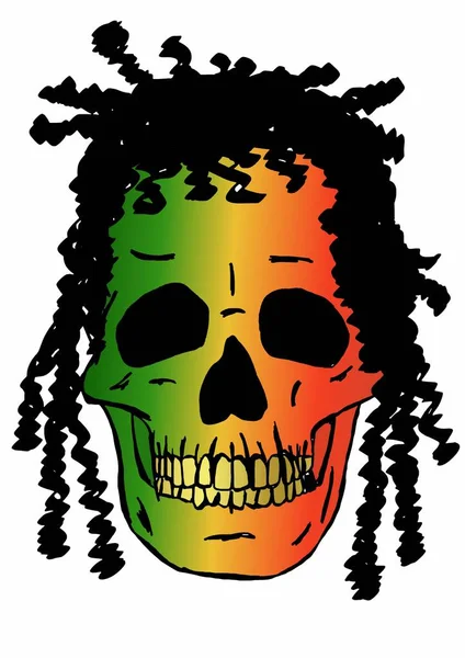 Rasta czaszki z dread — Zdjęcie stockowe