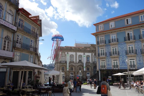 Porto,Portugal-September 2016: Center streets in Porto — Stock Photo, Image