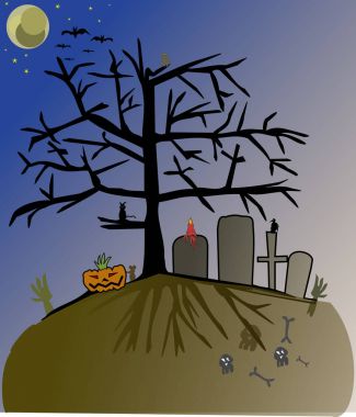 Halloween gece ağaç