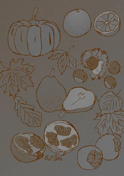 秋の果物ヴィンテージ — ストック写真