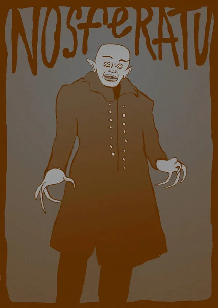 Vintage Εικόνα Του Βαμπίρ Nosferatu — Φωτογραφία Αρχείου