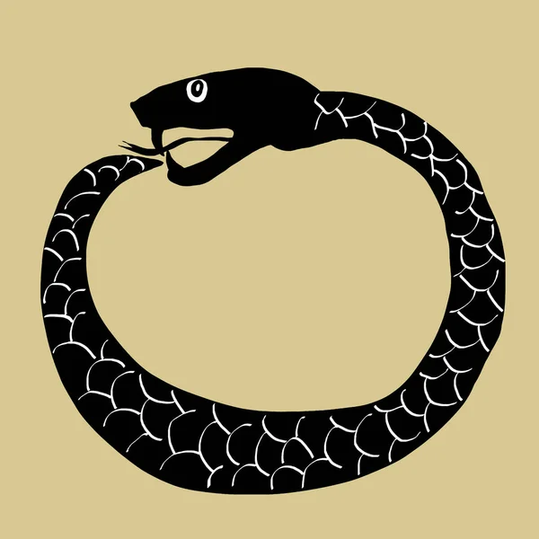 Imagem Ícone Símbolo Serpente Ouroboros — Fotografia de Stock