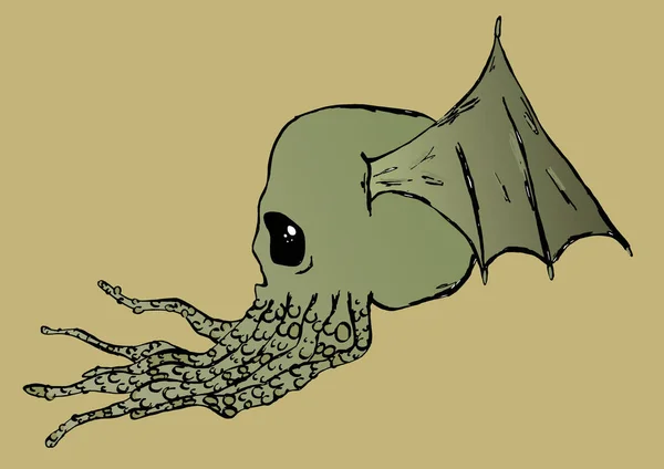 可怕的怪物Cthulhu骷髅 — 图库照片