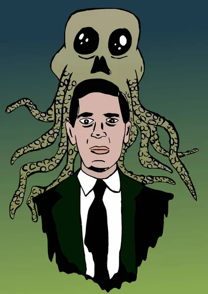 Retrato Del Novelista Terror Lovecraft — Foto de Stock