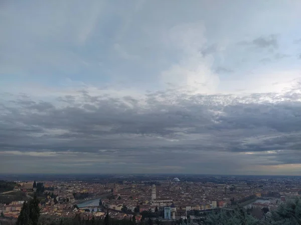 Cloudy Sunset Verona Town — Stock Photo, Image