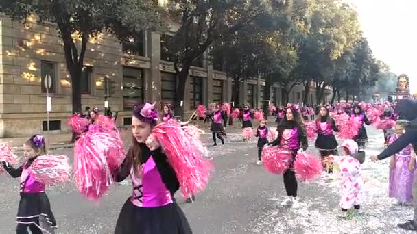 Verona Italy February 2020 Chariots Masks Parade Carnival Verona City — Stock Video