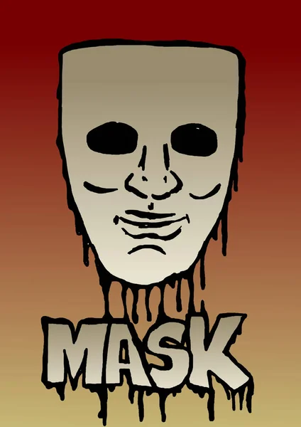 テキスト付きのドリッピングマスク — ストック写真