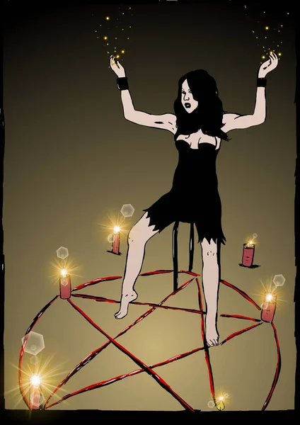 魔女との異教の儀式 — ストック写真