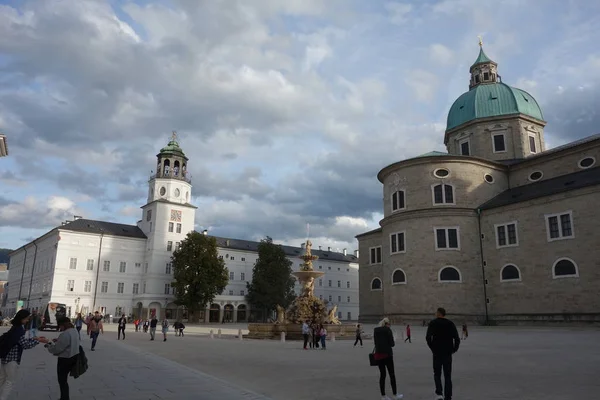 Ciudad Salzburgo Austria Residenzplatz — Foto de Stock