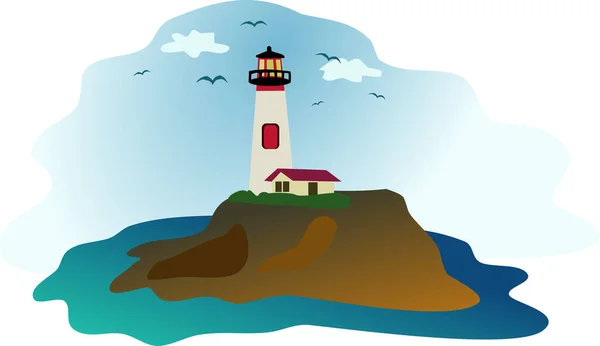 Lighthouse Cliff — Stock Vector