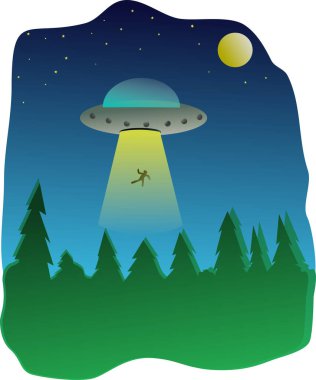 Gece gökyüzünde Ufo