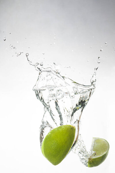 lime in water and beautiful spray