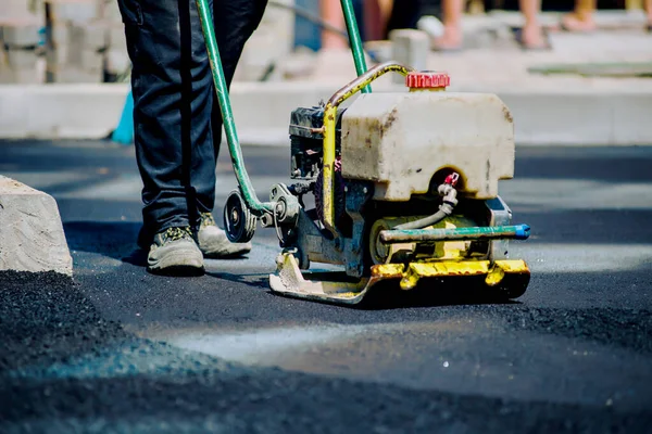 Asphalt Lay New Workers Tools — Stock Photo, Image