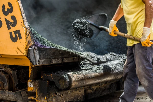 Asphalt Lay New Workers Tools — Stock Photo, Image