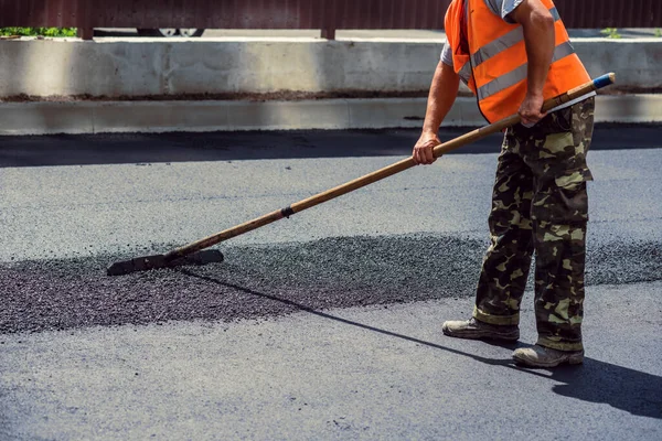 Asphalt Lay New Workers Tools — Stock Photo, Image