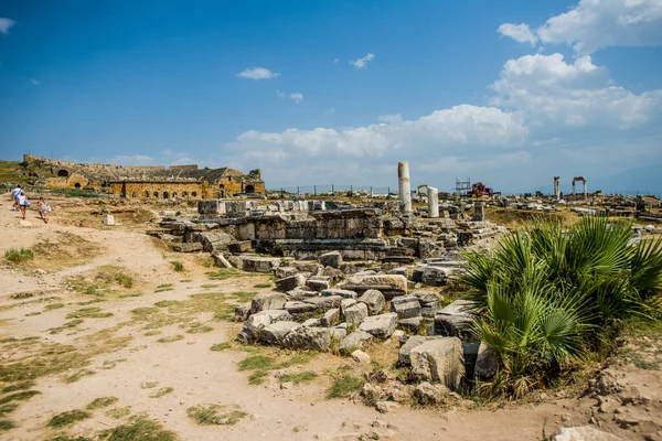 Hierapolis Den Antika Teatern Och Hela Den Antika Världen Stenar — Stockfoto