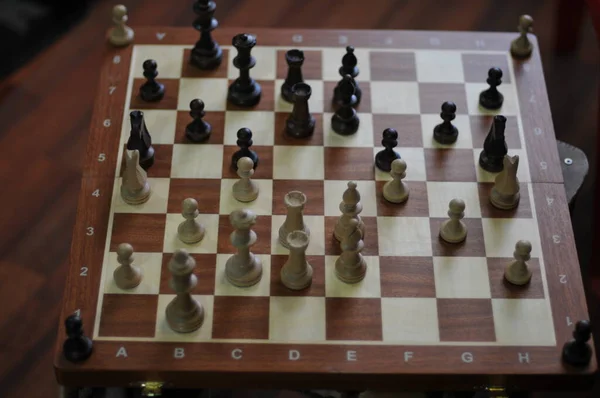 Schackspel Schackbräda Med Siffror — Stockfoto