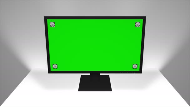 电脑显示器 / 白色房间 / 软件演示文稿模拟 — 图库视频影像
