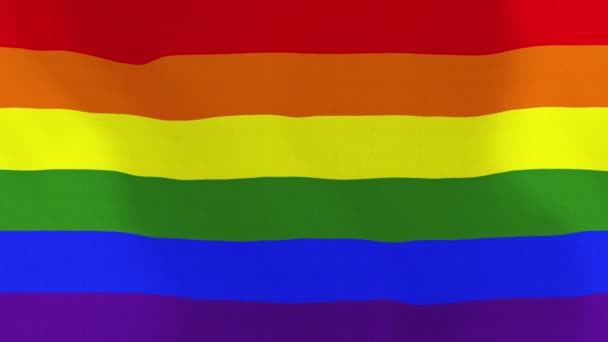 Loopable: Orgullo LGBT Bandera del arco iris ondeando en el viento — Vídeo de stock