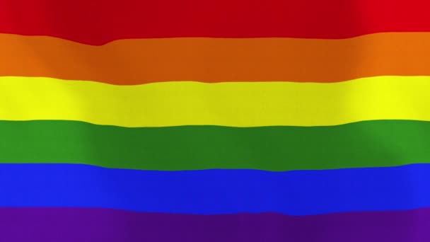 Loopable: LGBT Pride Rainbow Flag Waving in Wind — Stock Video