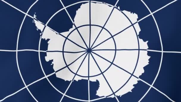 Loopable: Antarctic Treaty Flag Waving in Wind — Stock Video