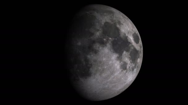 Loopable W / Alpha: fases lunares / superficie lunar / superficie lunar — Vídeo de stock