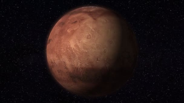 Zapętlić W/Alpha: Planeta Mars przędzenia w przestrzeni — Wideo stockowe