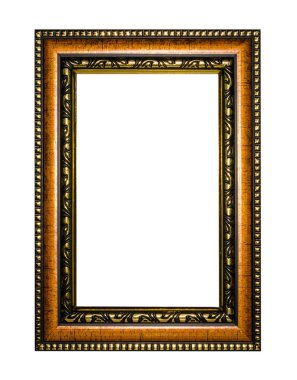 beyaz arkaplanda resim veya resim için ahşap çerçeve 